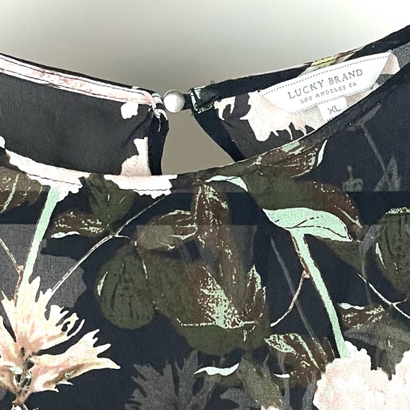 Lucky Brand Women's Floral Ruffle Sleeve Top 1123 - Picture 4 of 5